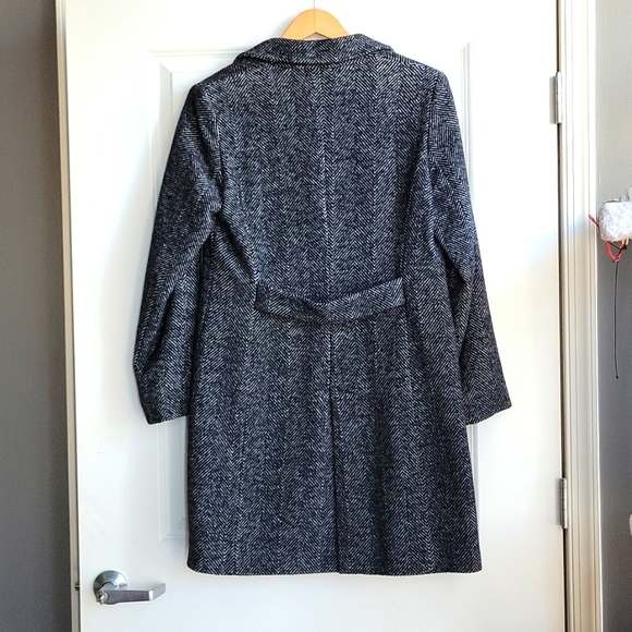 Cinzia Rocca wool/silk/angora grey and black herringbone coat - Picture 14 of 14